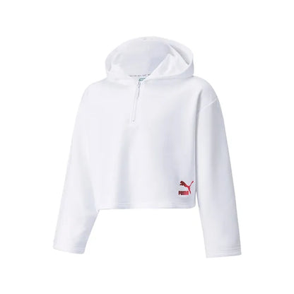 POLERA PUMA MUJER CON CAPUCHA CROPPED